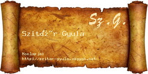 Szitár Gyula névjegykártya